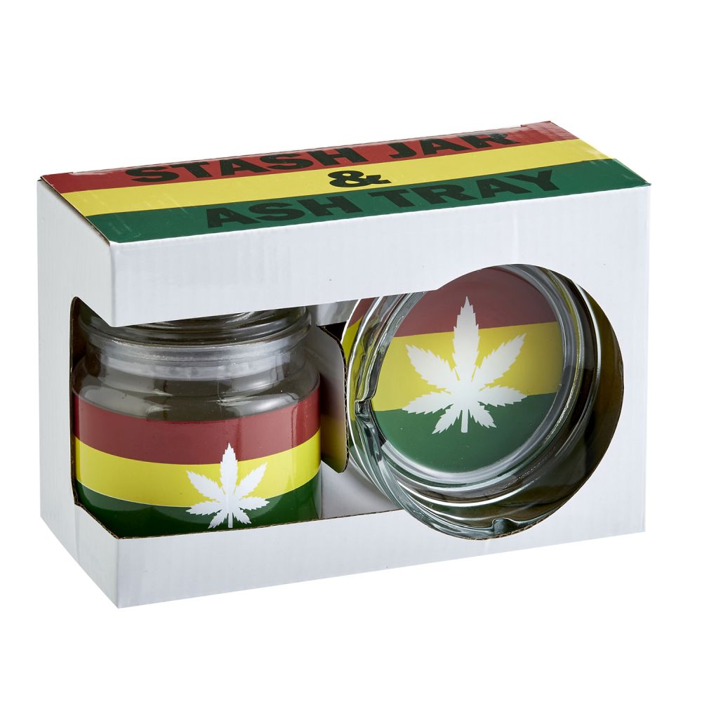 Ashtray set with Stash jar - LEAF DESIGN - Headshop.com