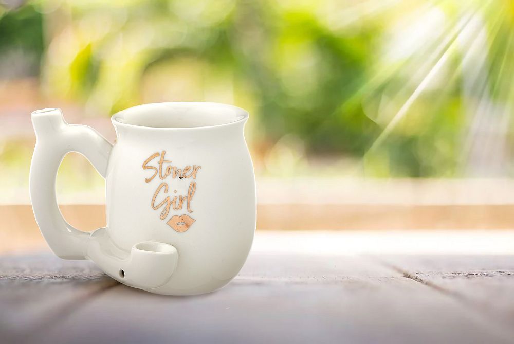 Stoner girl white with gold imprint mug - roast & toast mug - Headshop.com