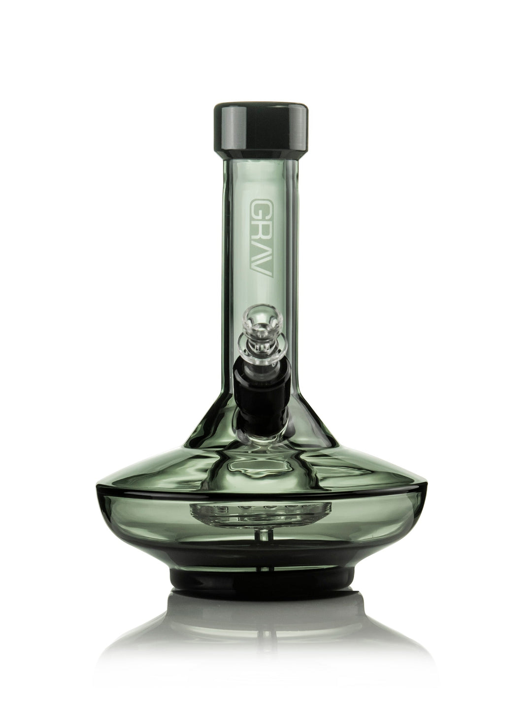 GRAV® Small Wide Base Water Pipe in Smoke with Black Accents - Headshop.com