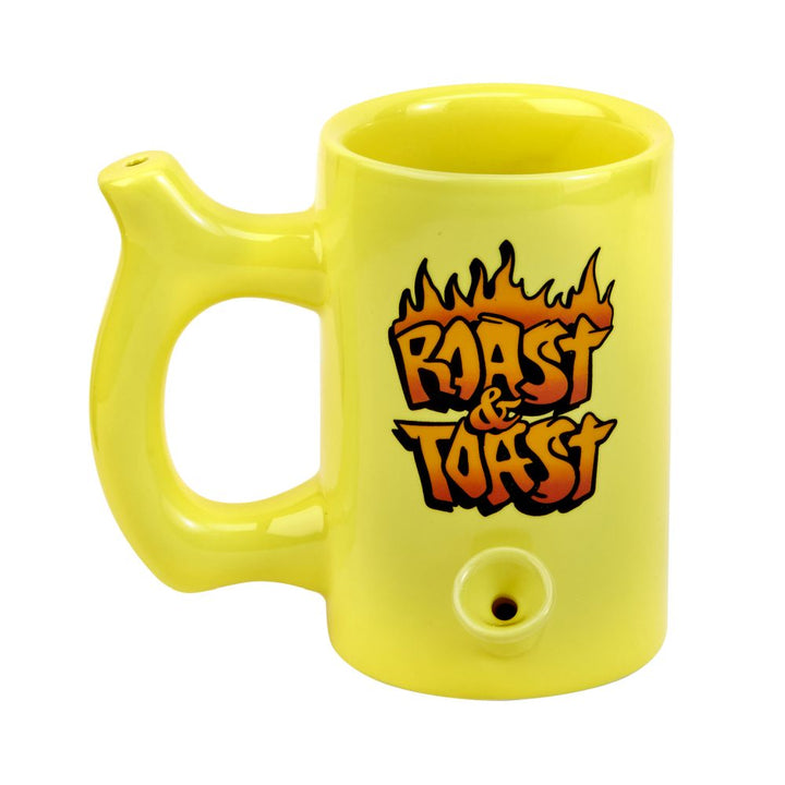 Yellow Roast & toast mug with flames - Headshop.com