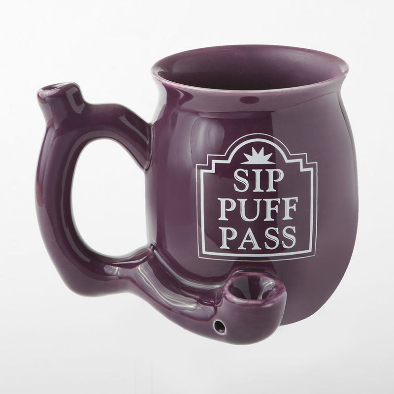 Sip Puff Pass mug - Purple with white letters - Headshop.com