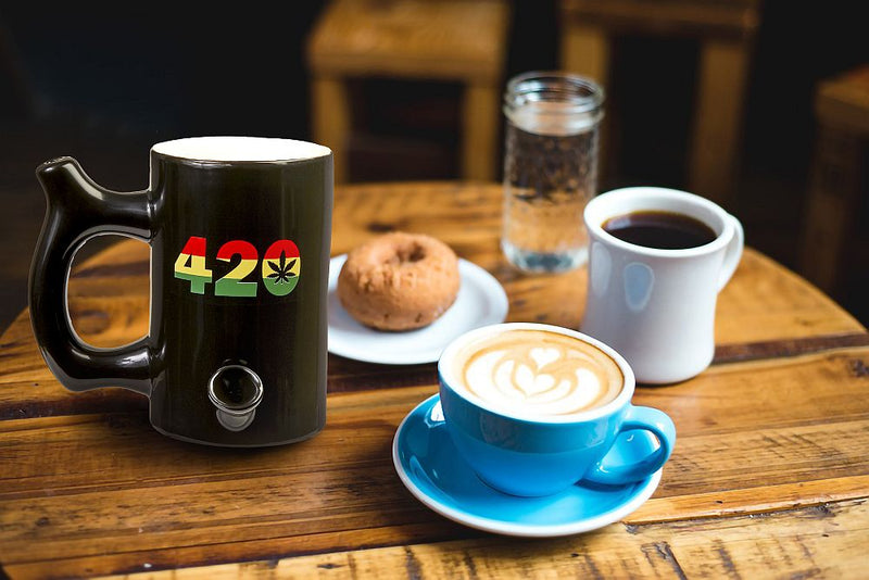 420 Mug - Black Mug with Rasta Colors - Headshop.com