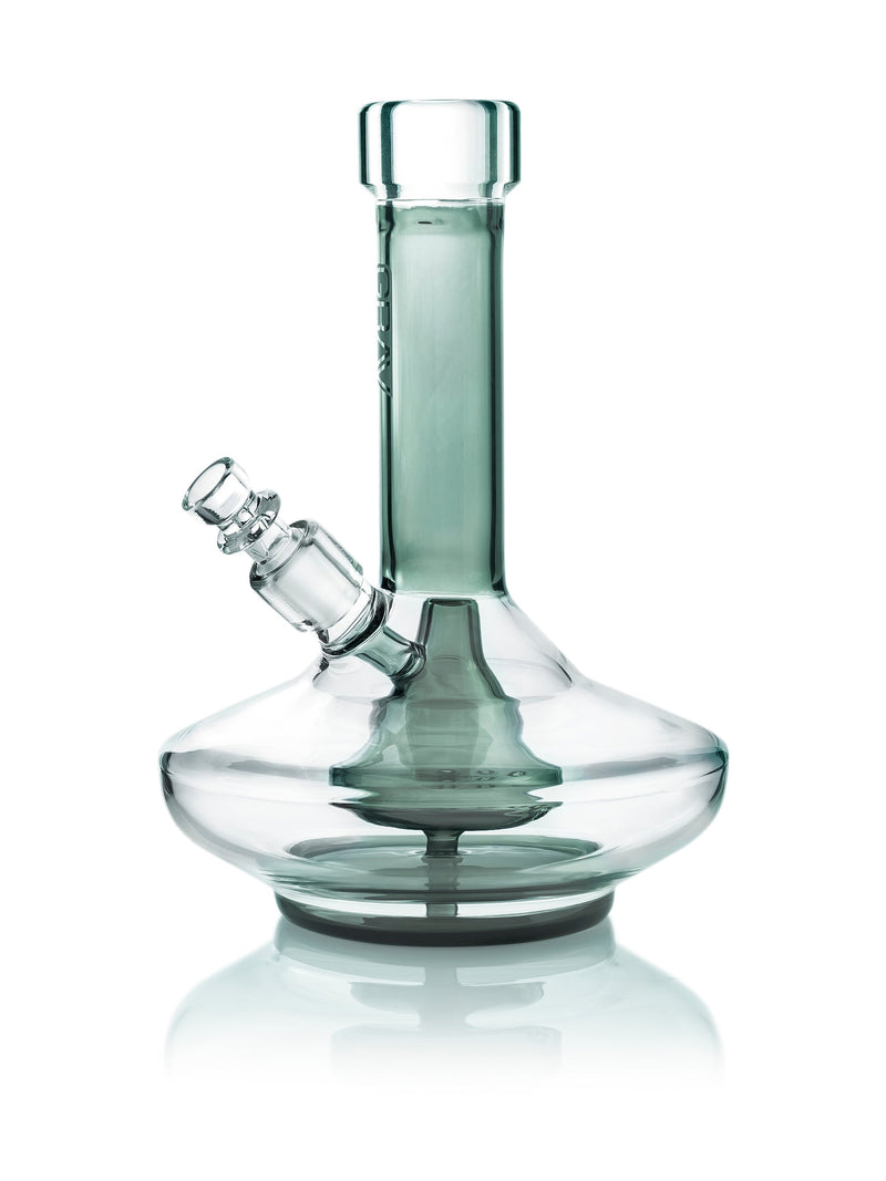 GRAV® Small Wide Base Water Pipe - Smoke with Clear Accents - Headshop.com