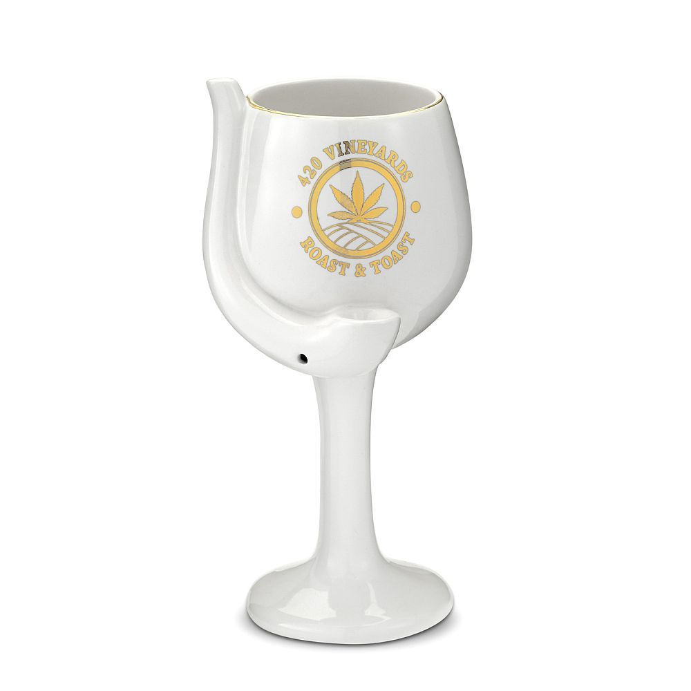 420 Vineyards - Roast & Toast Ceramic Wine Glass pipe - Headshop.com