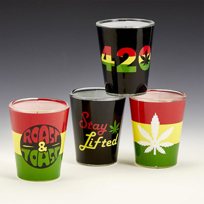 Set Of 4 Roast & Toast Shot Glasses - Headshop.com