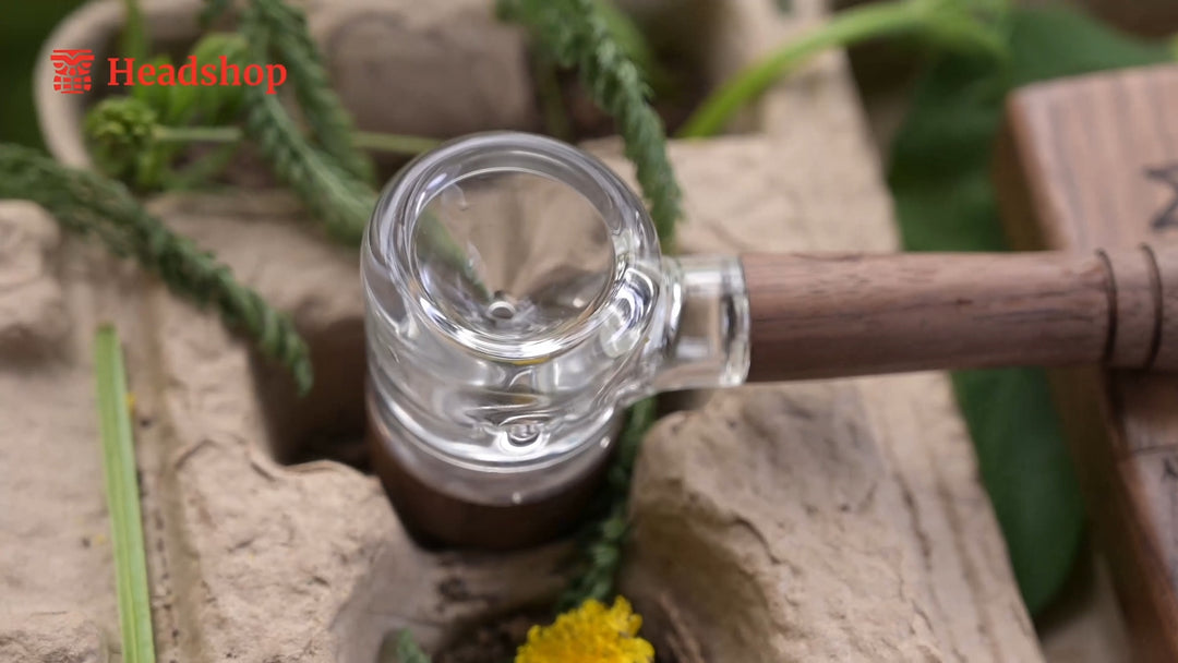 Marley Natural Glass & Walnut Spoon Pipe - Headshop.com