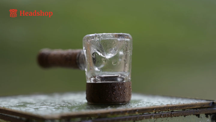 Marley Natural Glass & Walnut Spoon Pipe - Headshop.com