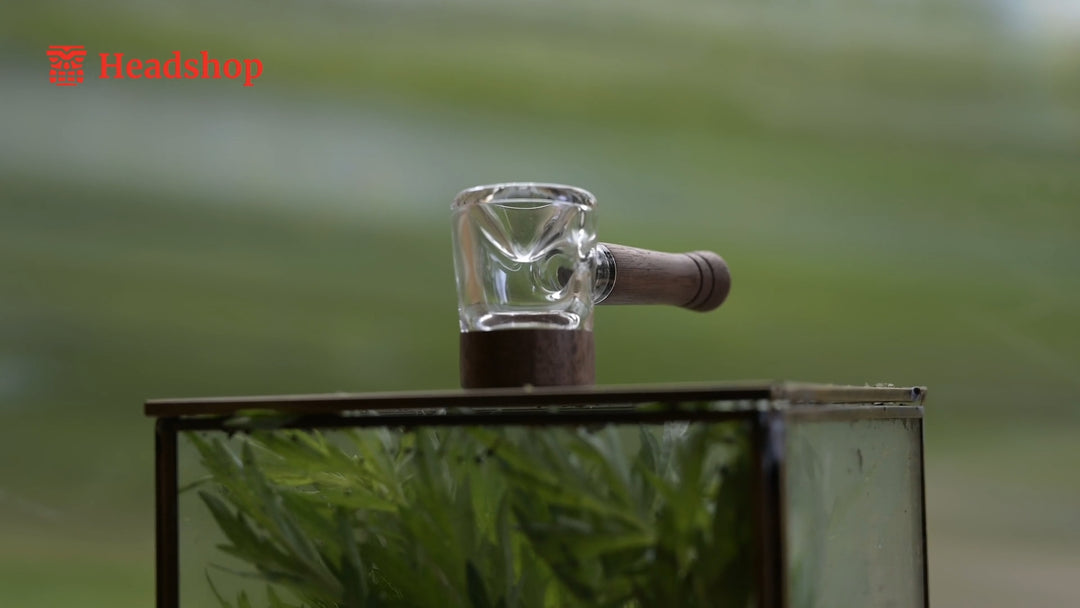 Marley Natural Glass & Walnut Spoon Pipe - Headshop.com
