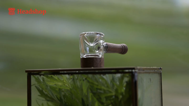 Marley Natural Glass & Walnut Spoon Pipe - Headshop.com