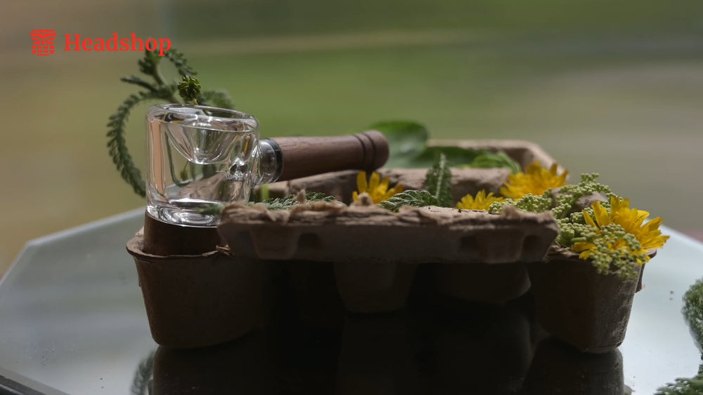 Marley Natural Glass & Walnut Spoon Pipe - Headshop.com