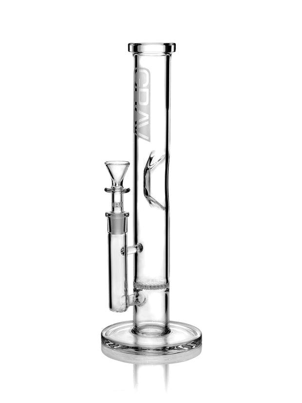 GRAV® Medium, Clear Straight Base w/ Disc Water Pipe - Headshop.com