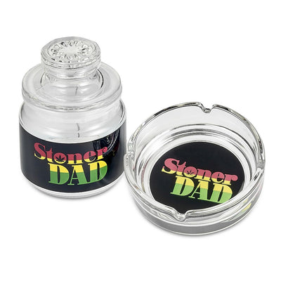 Ashtray and stash jar set -  stoner DAD design - Headshop.com