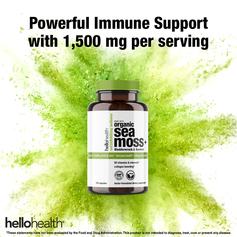 Organic Irish Sea Moss Capsules with Burdock Root & Bladderwrack - Headshop.com