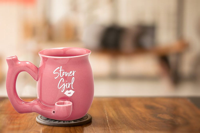Stoner girl pink with white imprint mug - roast & toast mug - Headshop.com