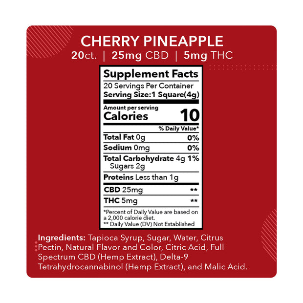 Mdrn Mood Cherry Pineapple - 25mg CBD / 5mg THC (20ct) - Headshop.com