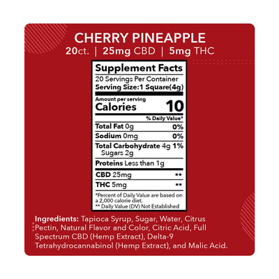 Mdrn Mood Cherry Pineapple - 25mg CBD / 5mg THC (20ct) - Headshop.com