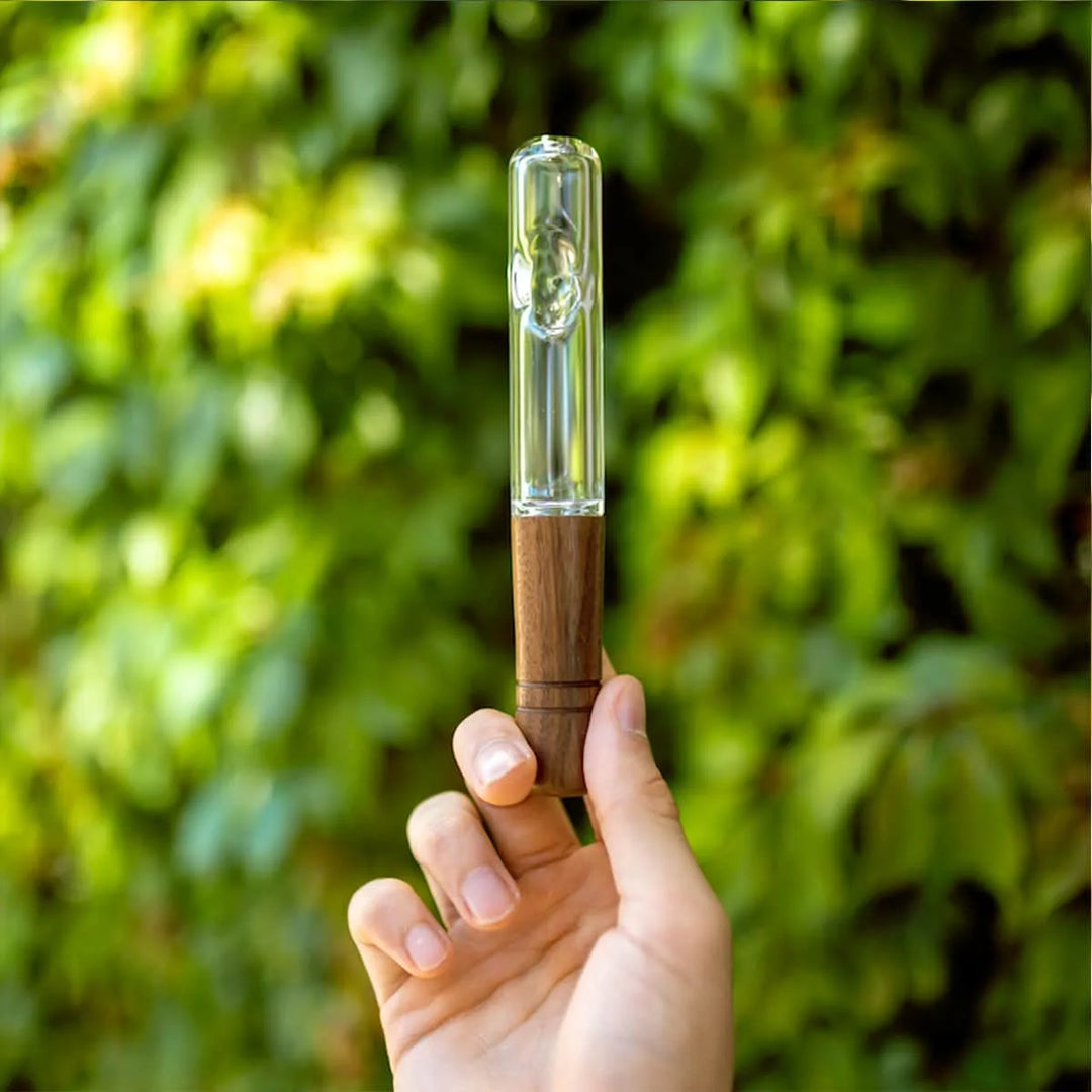 Marley Natural Glass & Walnut Steamroller - Headshop.com