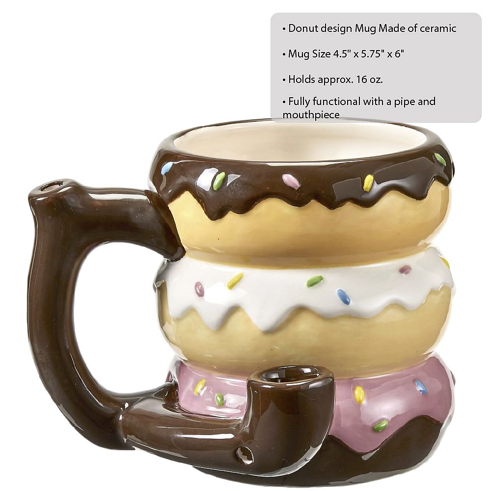 Donut mug - pipe - novelty mug - Headshop.com
