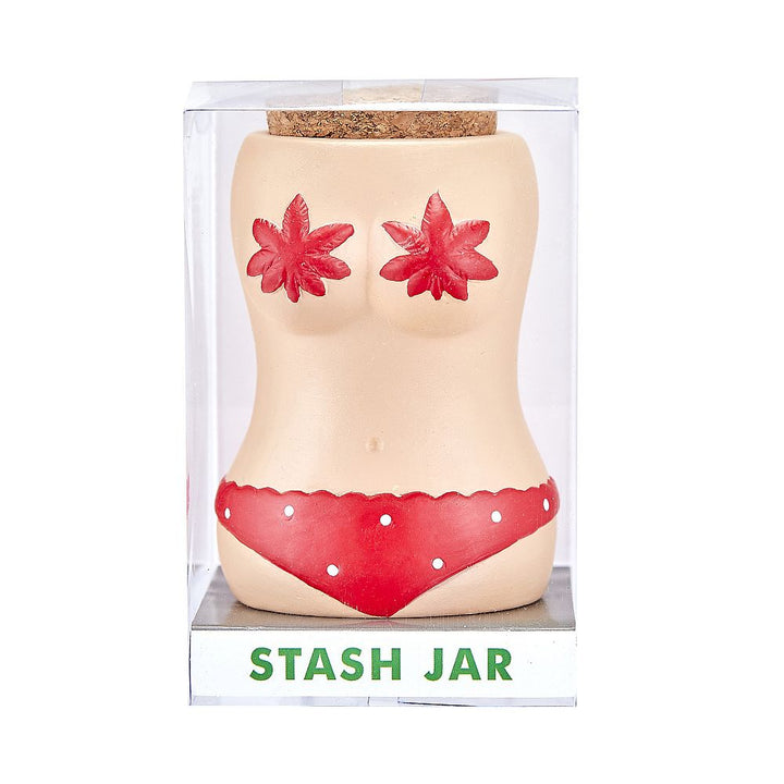 bikini stash jar w/ red bikini - Headshop.com