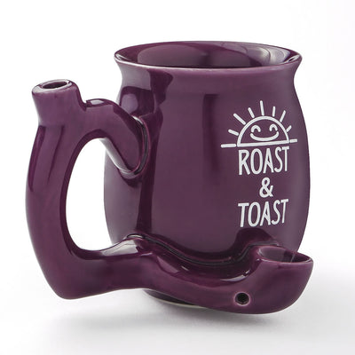 Premium Roast & Toast Single Wall Mug - Shiny Plum with White Print - Headshop.com