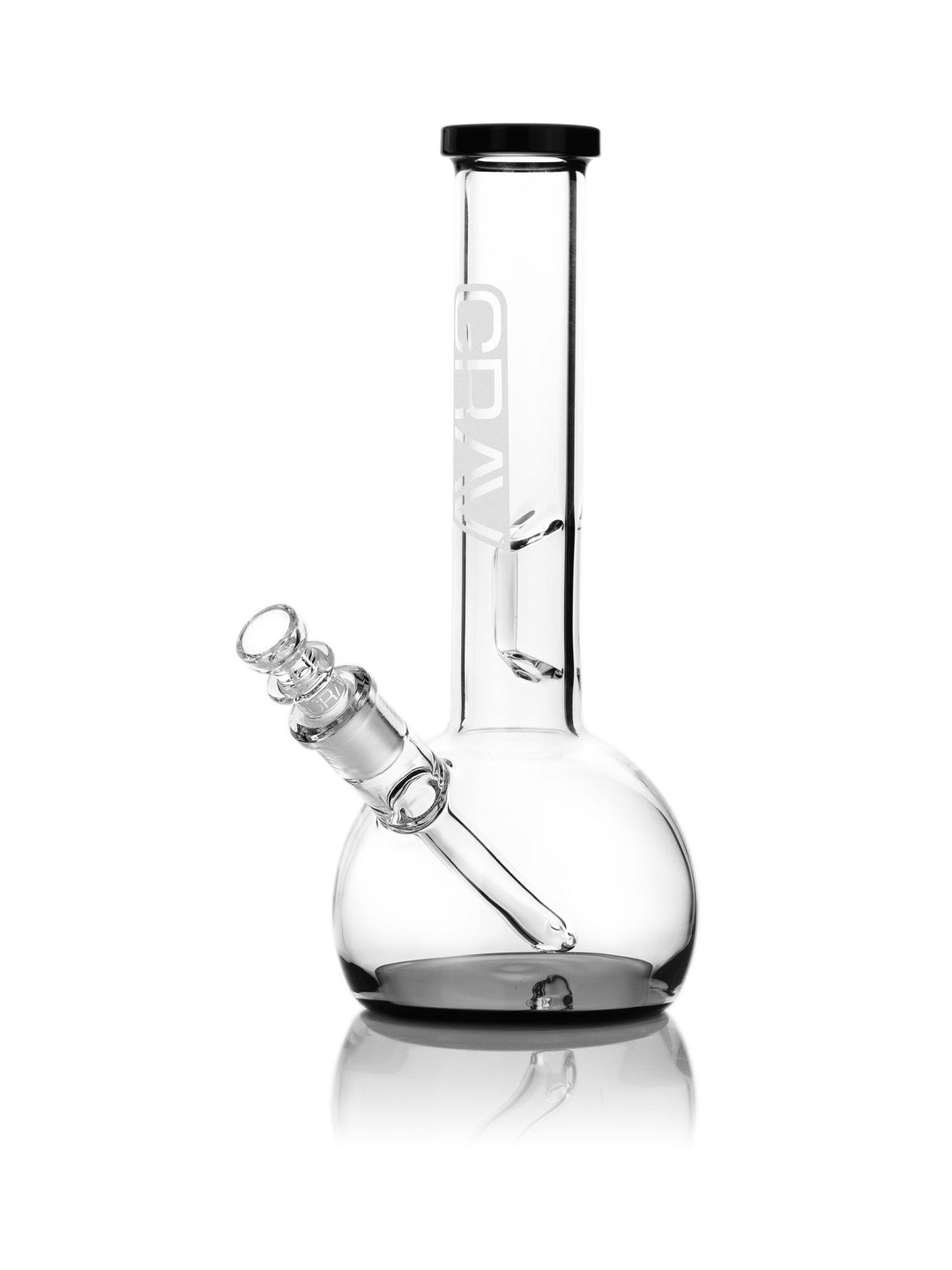GRAV® Small, Black Accent Round Base Water Pipe - Headshop.com