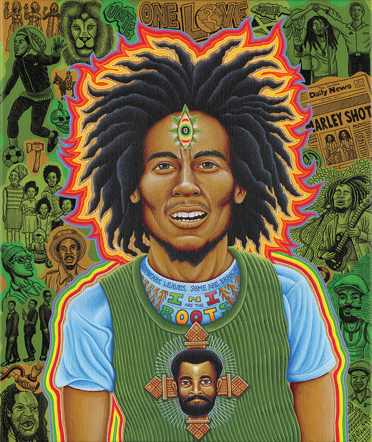 Chris Dyer "Bob Marley Roots"  6.1" x 8.1"  85 Piece 1/4 Inch thick Maple Wood Jigsaw Puzzle - Headshop.com
