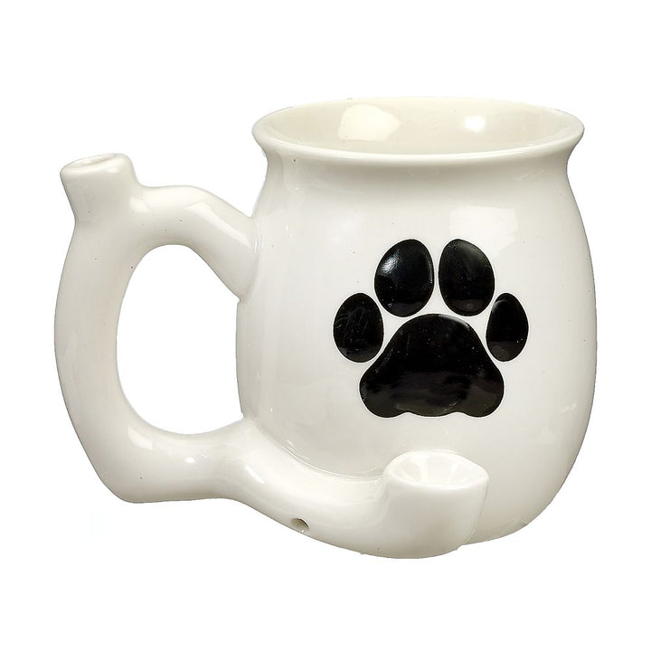 Dog Paw Mug - White with Black Paw - Headshop.com