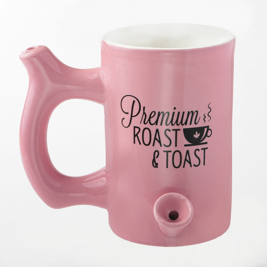 Pink roast & Toast mug with black logo - Headshop.com