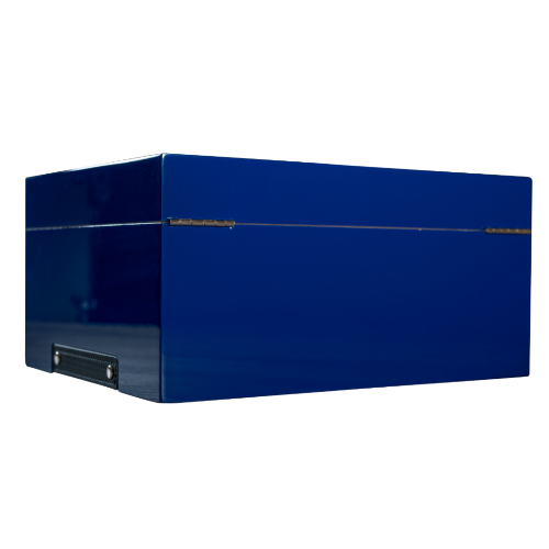 Glass Top Cobalt Blue Humboldt Humidor - Headshop.com