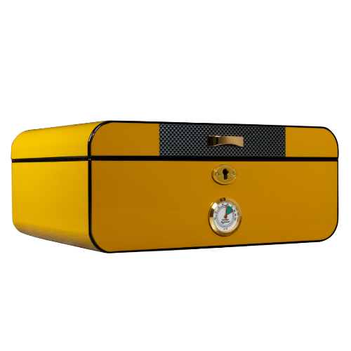 Art Deco Racer Yellow Humboldt Humidor - Headshop.com