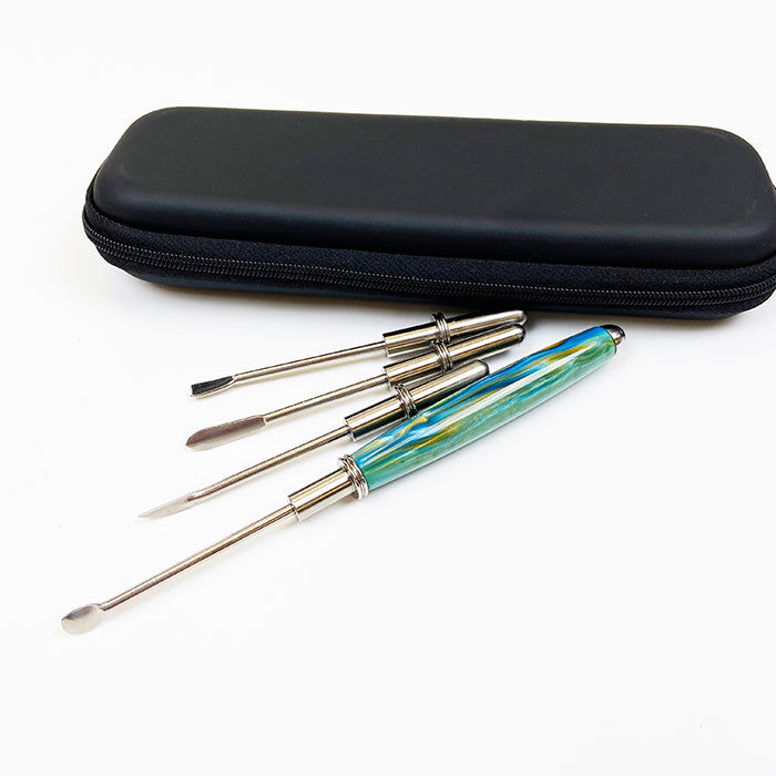The Ultimate Titanium Dab Tool Set With Pearl Green Handle - Headshop.com