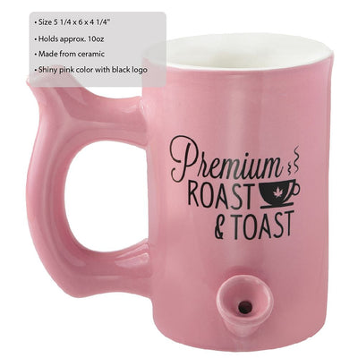 Pink roast & Toast mug with black logo - Headshop.com