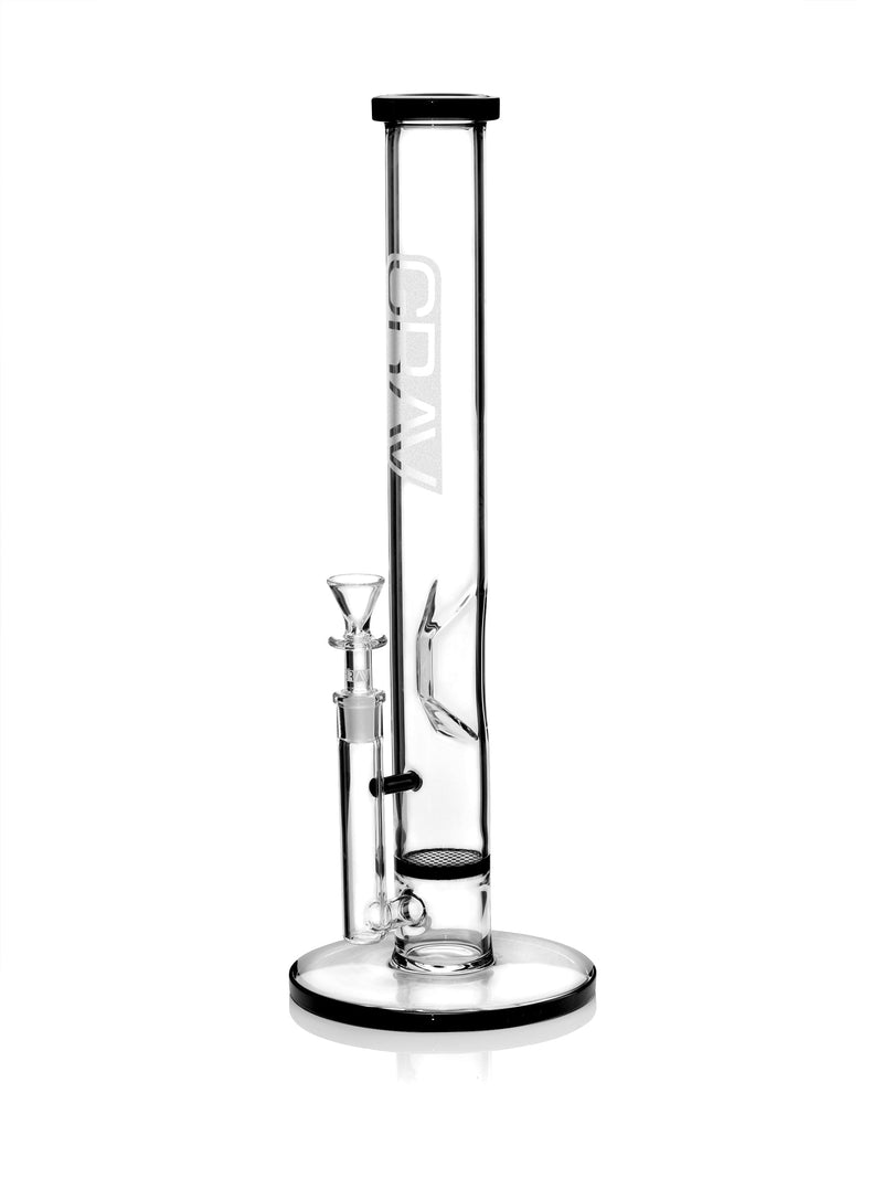 GRAV® Large, Black Accent Straight Base w/ Disc Water Pipe - Headshop.com