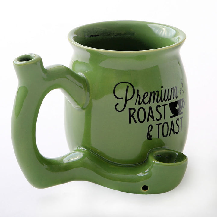 Premium Roast & Toast Single Wall Mug - Green with Black Print - Headshop.com