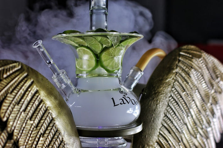 Lavoo Arch Angel GLass Hookah with Metal Wings Stand - Hand Blow and Made in USA - Headshop.com