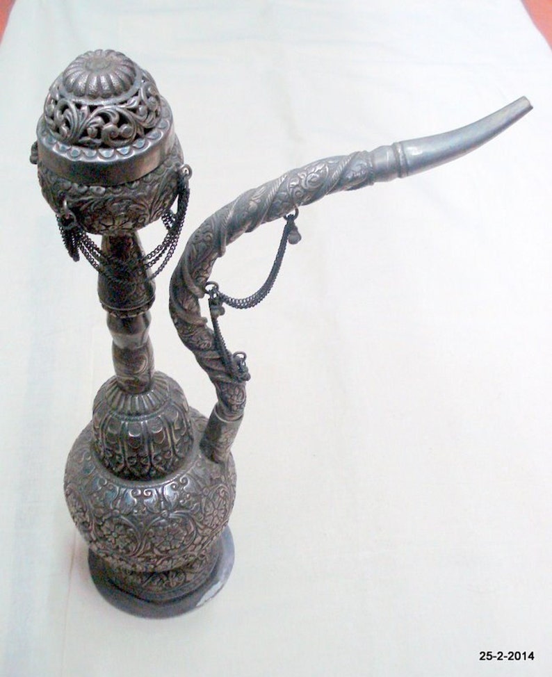 vintage antique collectible old silver hookah Tobacco smoking pipe - Headshop.com