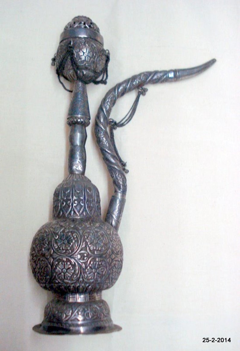 vintage antique collectible old silver hookah Tobacco smoking pipe - Headshop.com