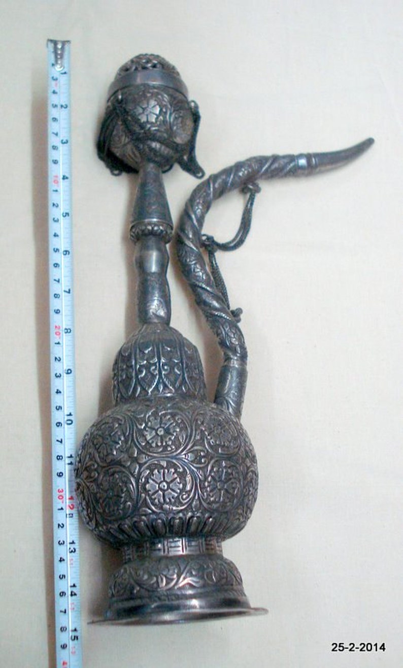 vintage antique collectible old silver hookah Tobacco smoking pipe - Headshop.com